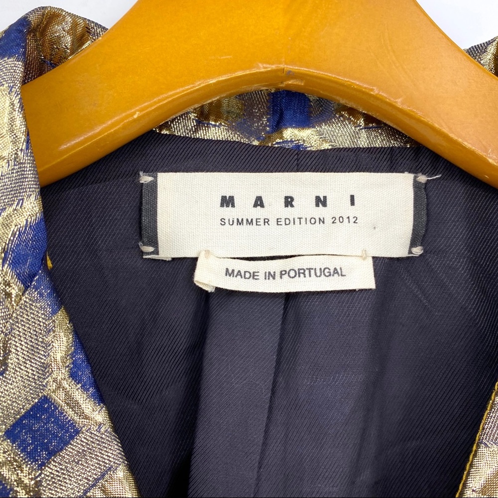 💕SALE💕 Marni Metallic Gold Blue Blazer - Picture 5 of 7